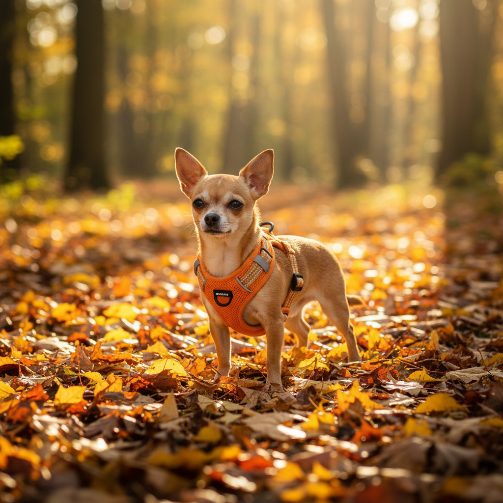 Chihuahua - Harnais Orange - Automne