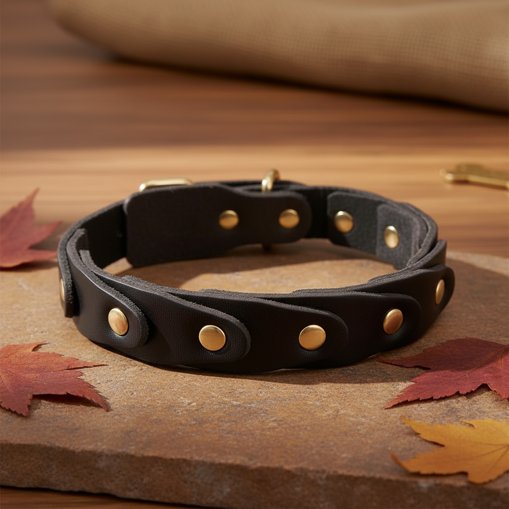 Collier marron pierre