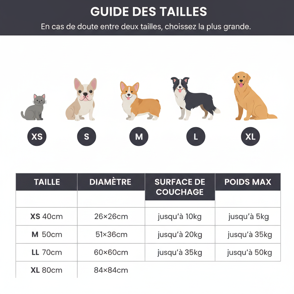 Guide des tailles FR