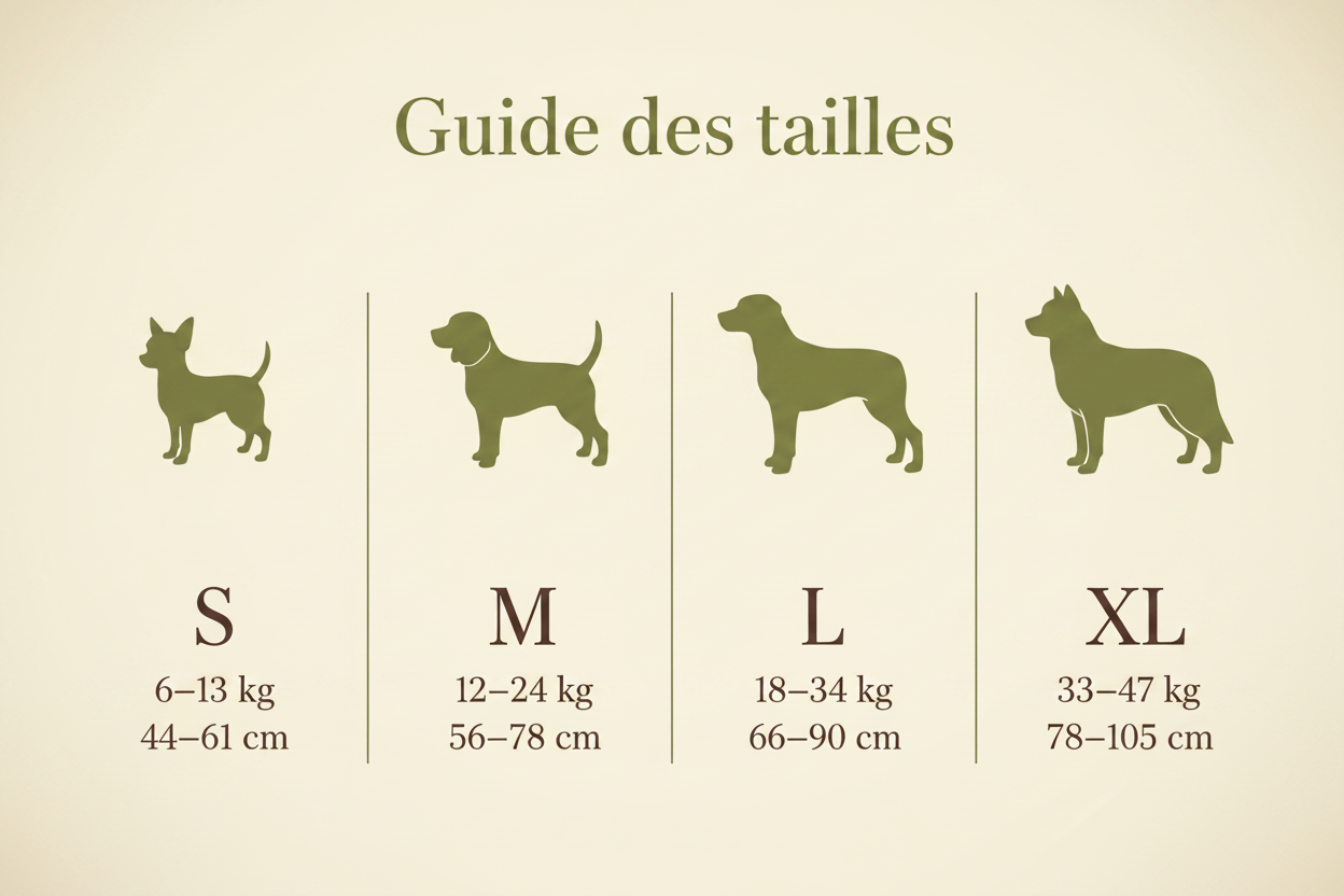 Guide des tailles S/M/L/XL