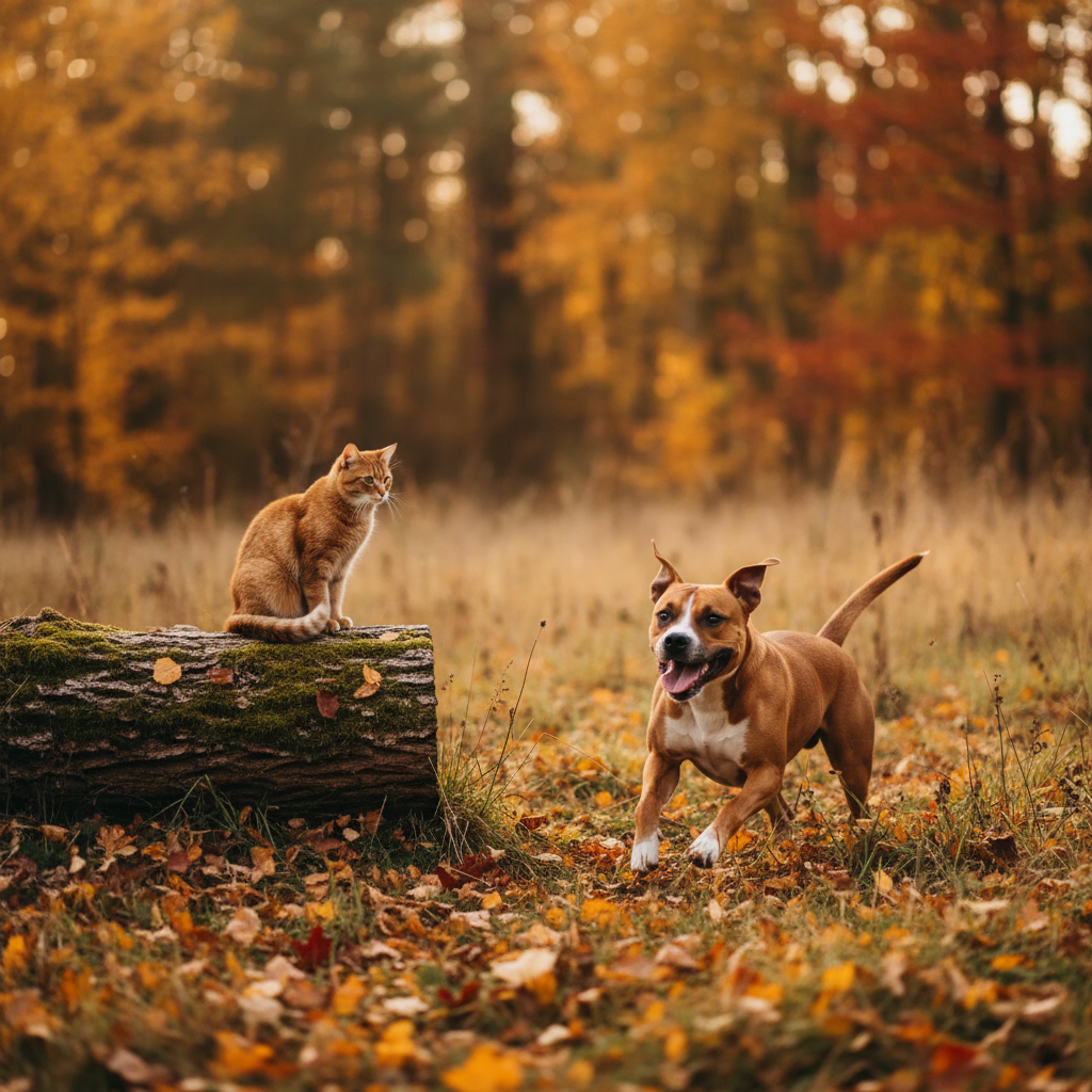 Prairie — chien et chat